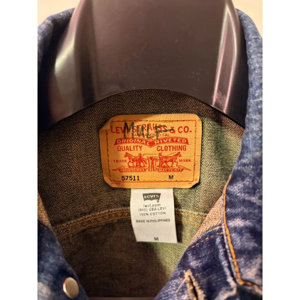 Levis Vintage Denim Trucker Mens Jacket Size Medium Made In USA Blue